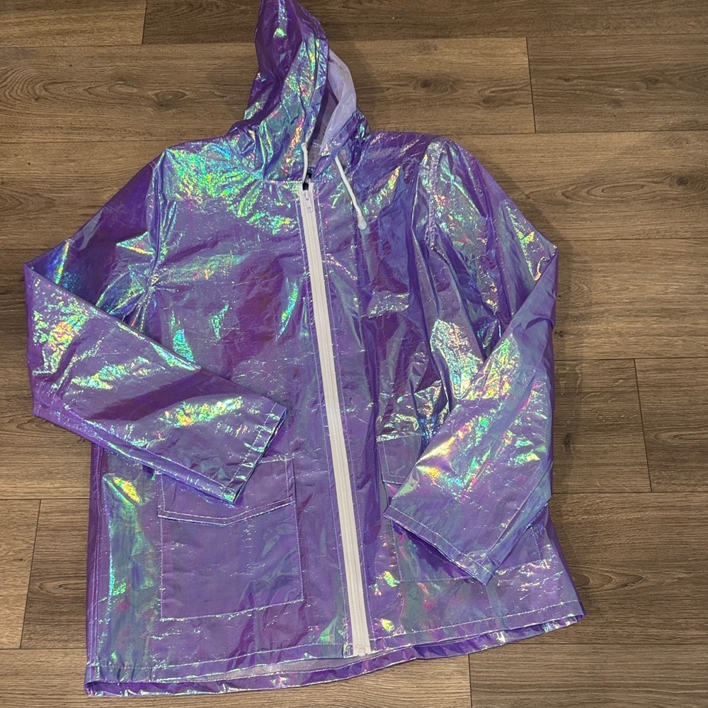 Missguided Shimmering Purple Raincoat